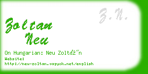 zoltan neu business card